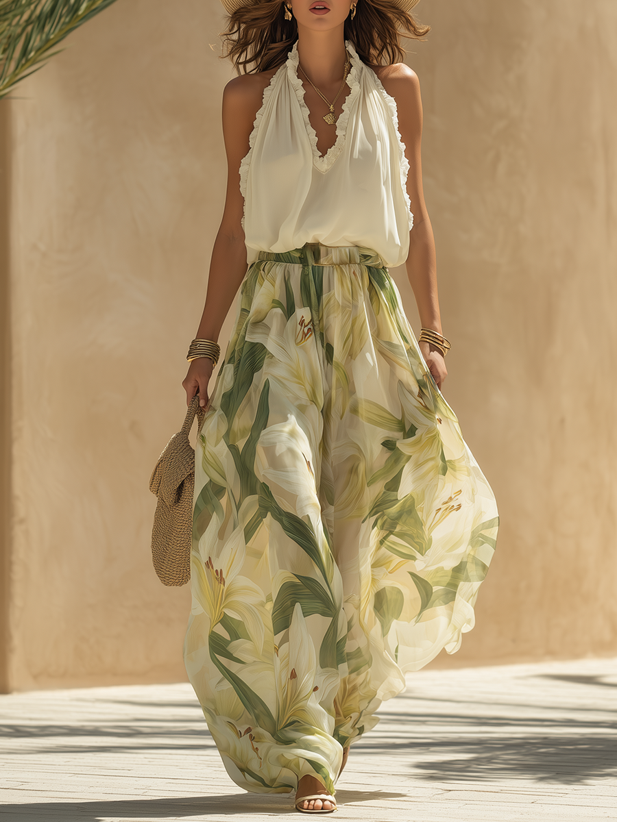 Elvira | Elegante Luchtige Set met Bloemenprint (kopie)